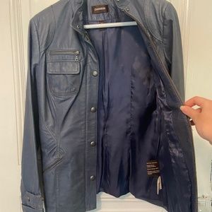 Danier Blue Leather Jacket